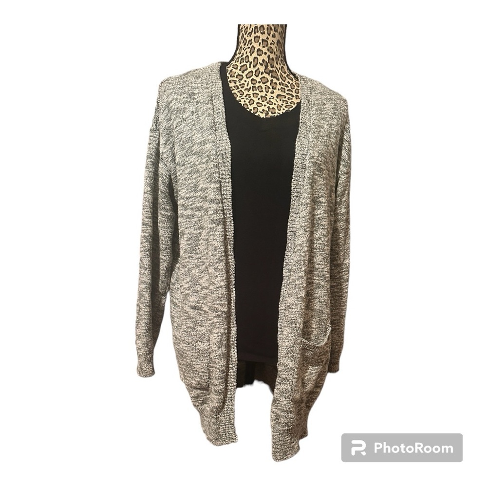 Modcloth Marled Gray Open-Front Size L
